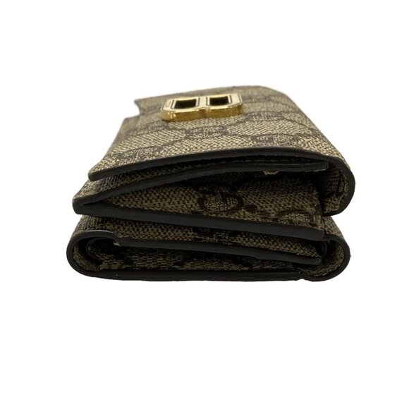 Auth GUCCI The Hacker Project Card Case Wallet 681700 Beige Dark Brown PVC - - Picture 7 of 11